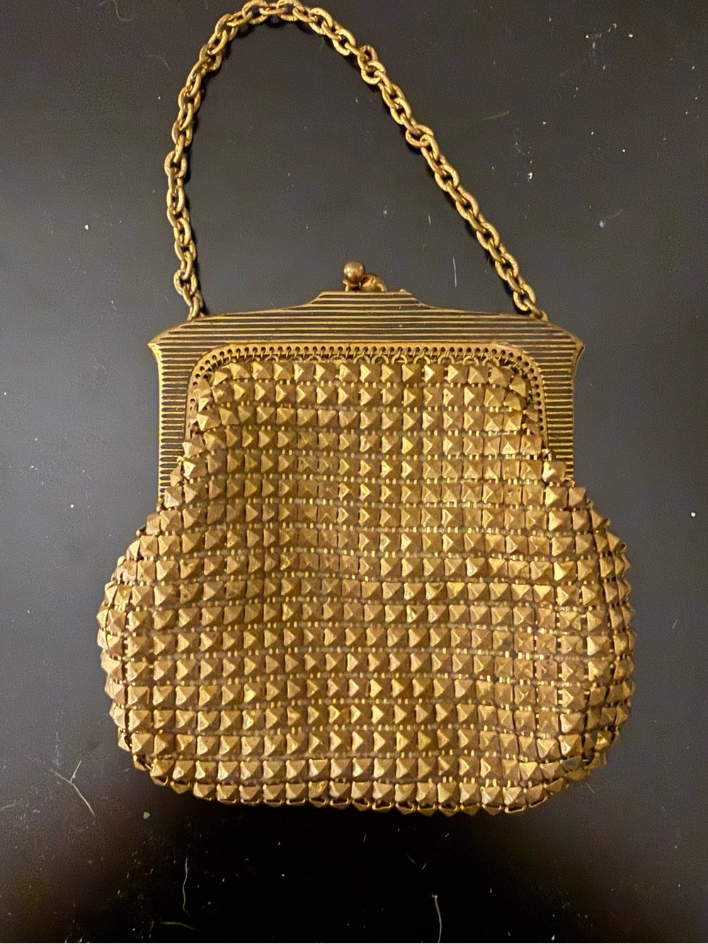Vintage Whiting & Davis Gold Evening Mesh Handbag